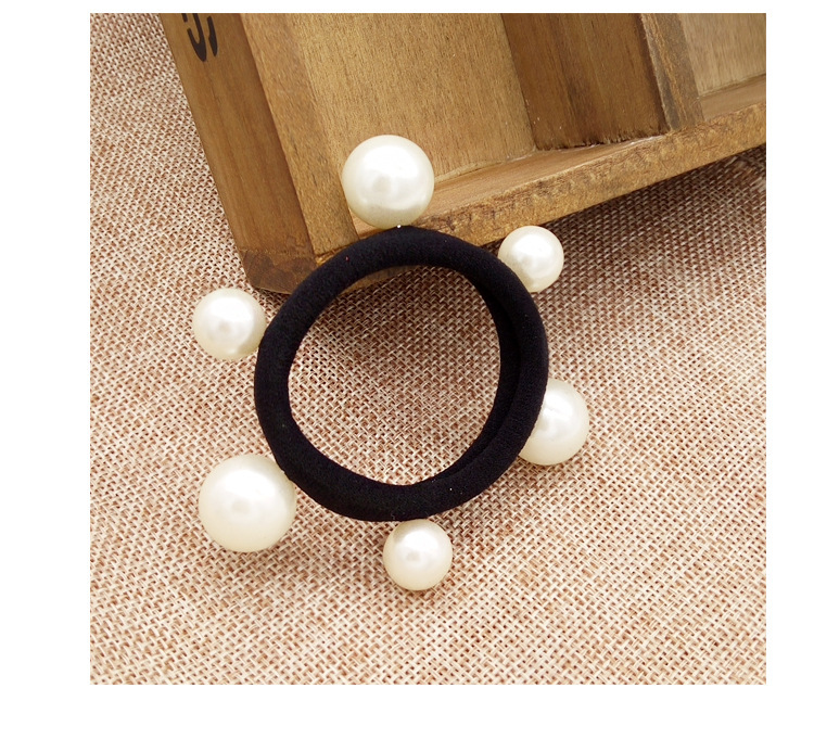 Vintage Style Color Block Artificial Pearl Handmade Hair Tie display picture 3