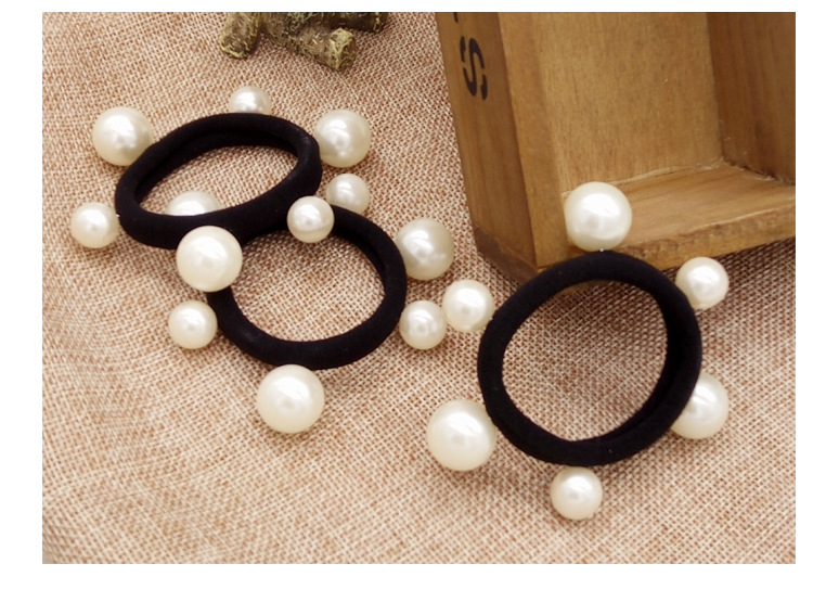 Vintage Style Color Block Artificial Pearl Handmade Hair Tie display picture 4
