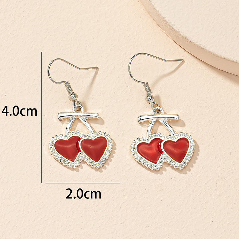 1 Pair Cute Sweet Heart Shape Alloy Drop Earrings display picture 5