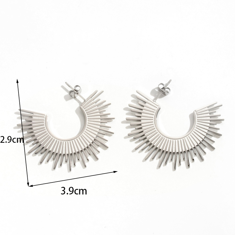 1 Pair Simple Style Irregular Solid Color Plating Stainless Steel 18k Gold Plated Hoop Earrings display picture 3