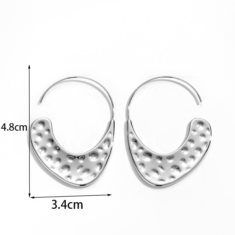 1 Pair Simple Style Irregular Solid Color Plating Stainless Steel 18k Gold Plated Hoop Earrings display picture 2