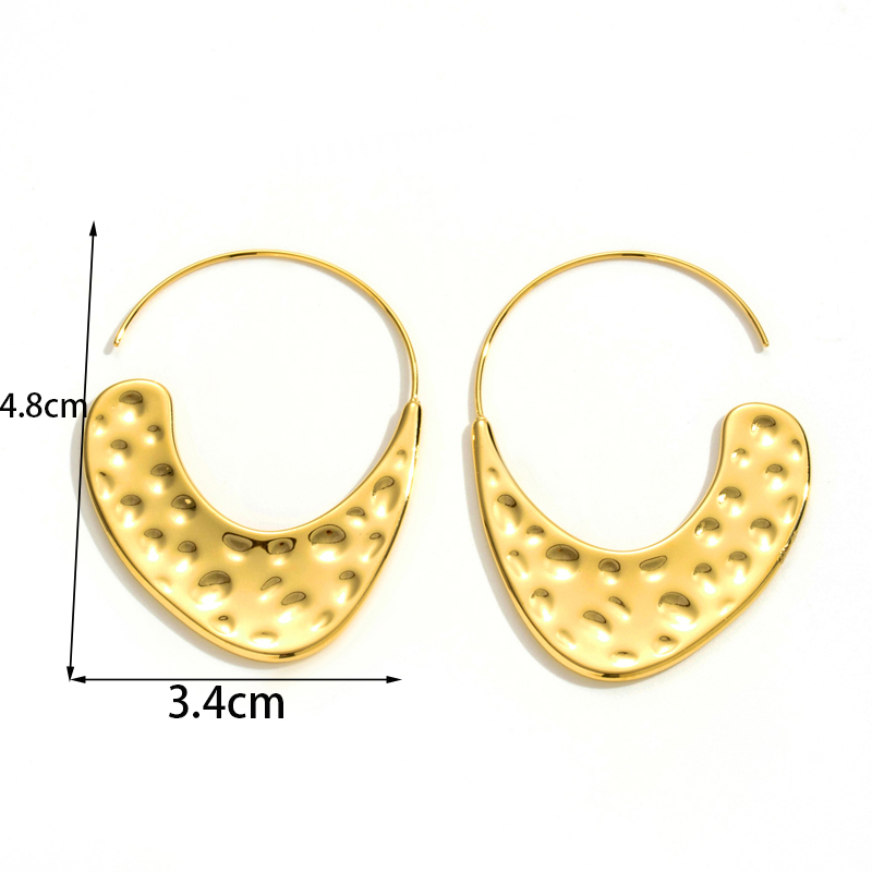 1 Pair Simple Style Irregular Solid Color Plating Stainless Steel 18k Gold Plated Hoop Earrings display picture 4