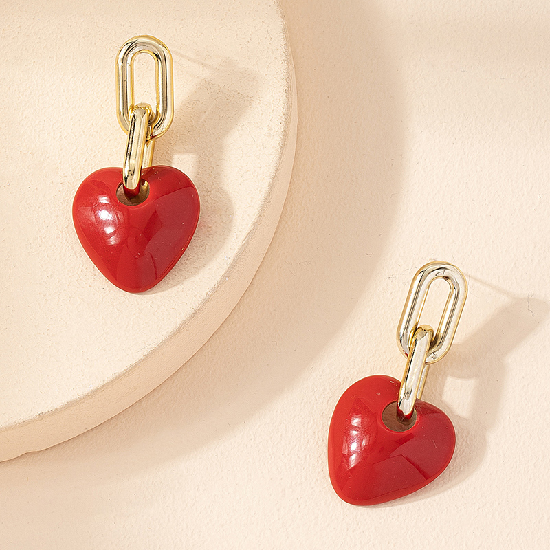 1 Pair Cute Sweet Heart Shape Plastic Drop Earrings display picture 2