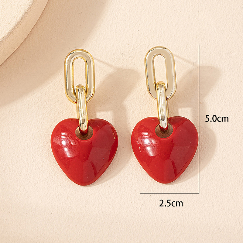 1 Pair Cute Sweet Heart Shape Plastic Drop Earrings display picture 1