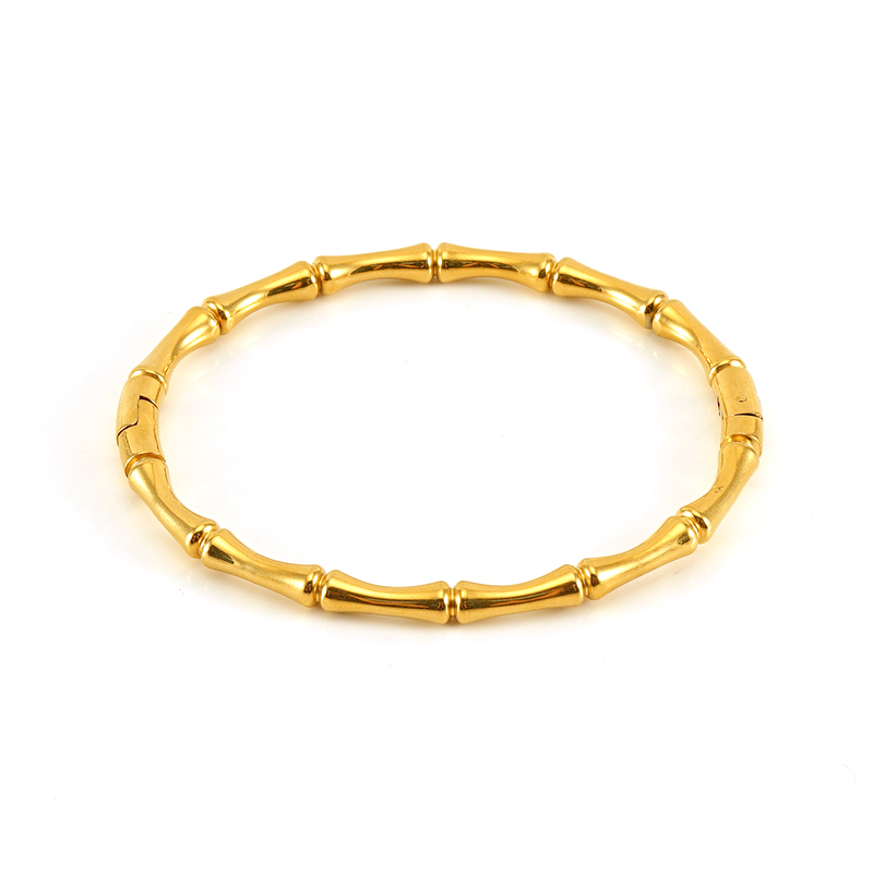 Simple Style Solid Color Stainless Steel 18K Gold Plated Titanium Steel Bangle In Bulk display picture 3