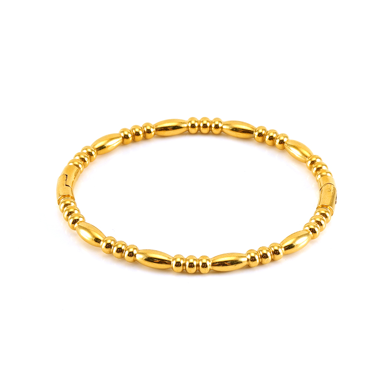 Simple Style Solid Color Stainless Steel 18K Gold Plated Titanium Steel Bangle In Bulk display picture 8