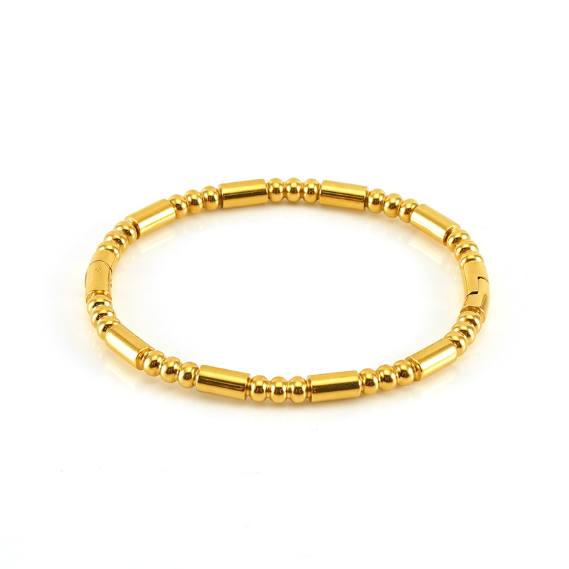 Simple Style Solid Color Stainless Steel 18K Gold Plated Titanium Steel Bangle In Bulk display picture 9