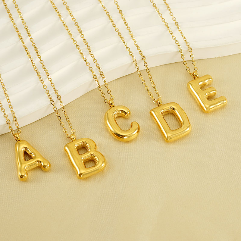 Acier Inoxydable 304 Plaqué Or 18K Décontractée Mignon Placage Lettre Acier Au Titane Pendentif display picture 1