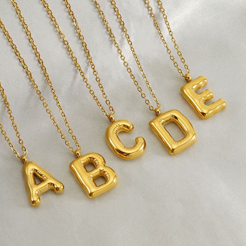 304 Stainless Steel 18K Gold Plated Casual Cute Plating Letter Titanium Steel Pendant Necklace display picture 4
