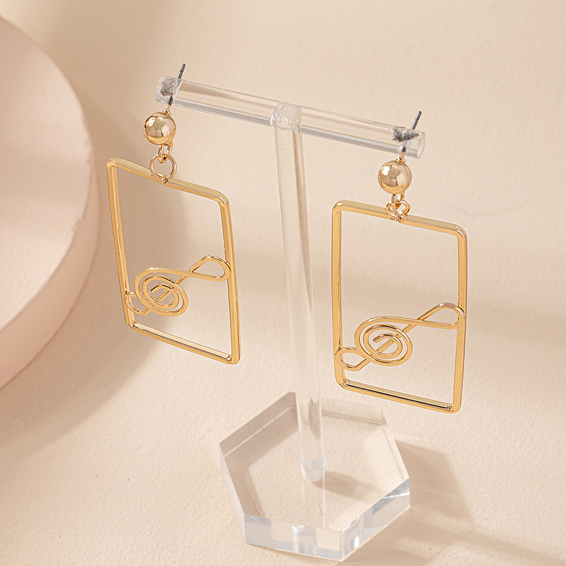 1 Pair Casual Geometric Plating Ferroalloy 14k Gold Plated Drop Earrings display picture 1