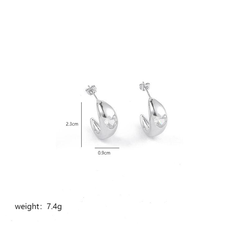 1 Pair Simple Style Classic Style Moon Plating Copper 18k Gold Plated Ear Studs display picture 7