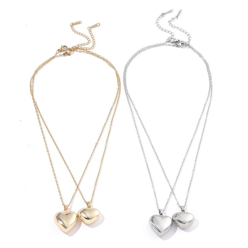 Stainless Steel 18K Gold Plated Simple Style Classic Style Polishing Plating Heart Shape Pendant Necklace display picture 8