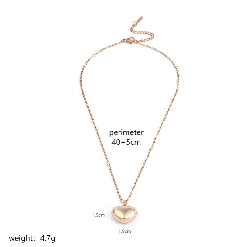 Stainless Steel 18K Gold Plated Simple Style Classic Style Polishing Plating Heart Shape Pendant Necklace display picture 1