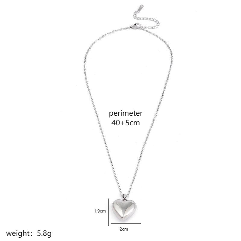 Stainless Steel 18K Gold Plated Simple Style Classic Style Polishing Plating Heart Shape Pendant Necklace display picture 4