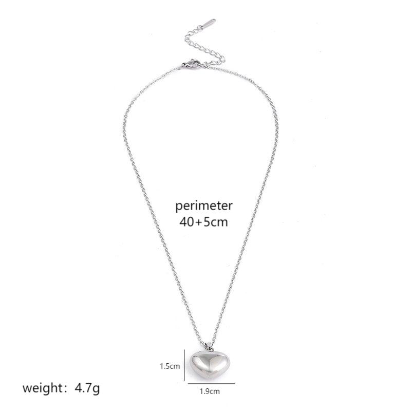 Stainless Steel 18K Gold Plated Simple Style Classic Style Polishing Plating Heart Shape Pendant Necklace display picture 3