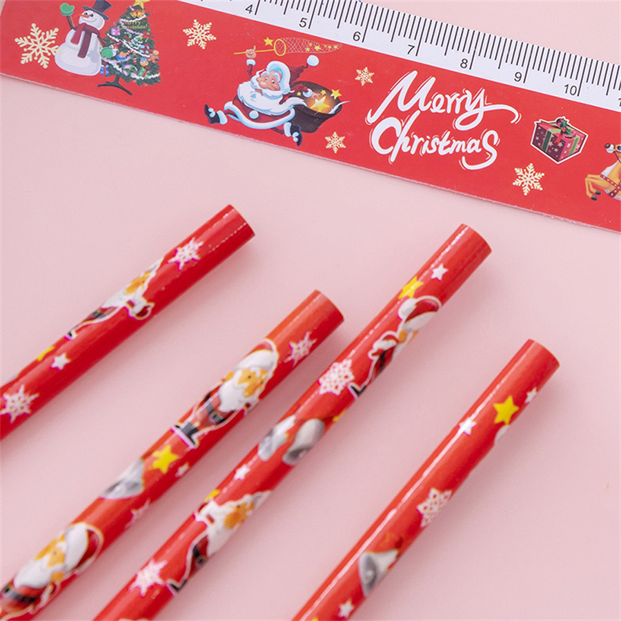 5 Pieces Santa Claus Snowman Class Learning Wood Mixed Materials Cartoon Style Classic Style Pencil display picture 2