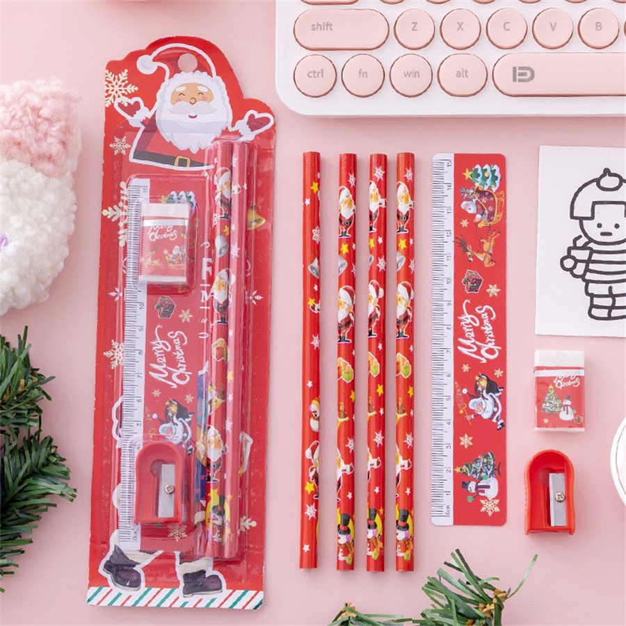 5 Pieces Santa Claus Snowman Class Learning Wood Mixed Materials Cartoon Style Classic Style Pencil display picture 3