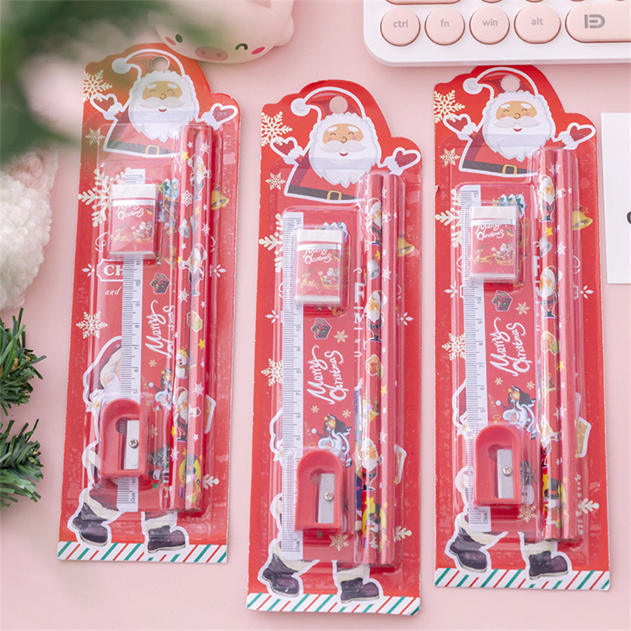 5 Pieces Santa Claus Snowman Class Learning Wood Mixed Materials Cartoon Style Classic Style Pencil display picture 4