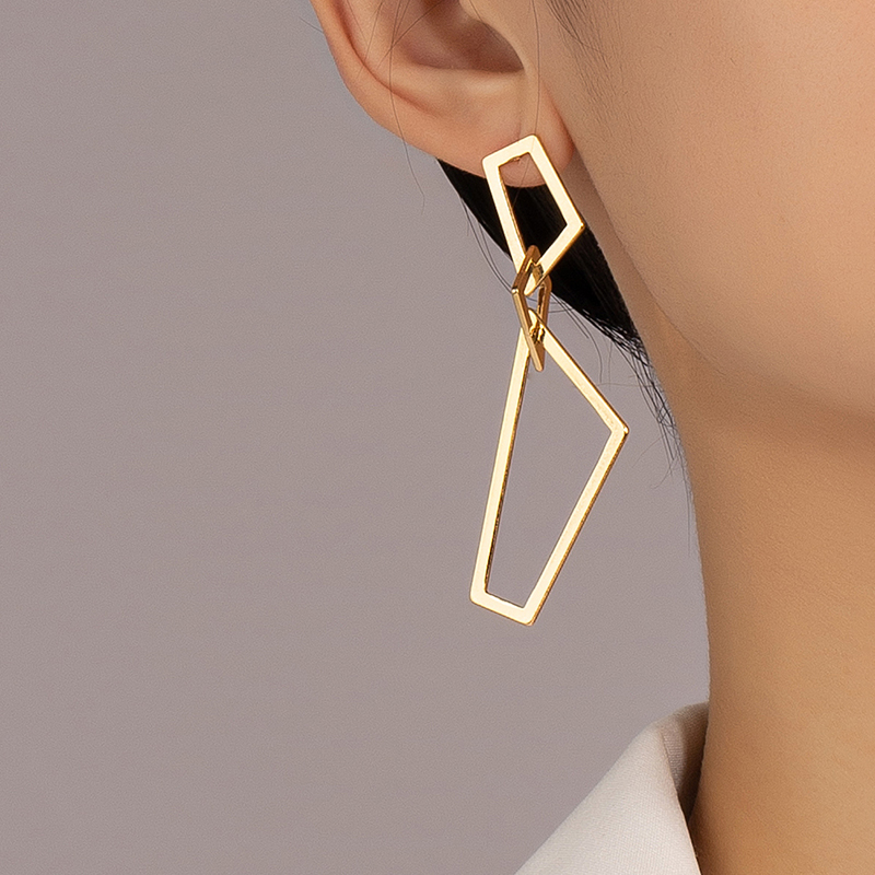 1 Pair Retro Roman Style Geometric Plating Ferroalloy 14k Gold Plated Drop Earrings display picture 6