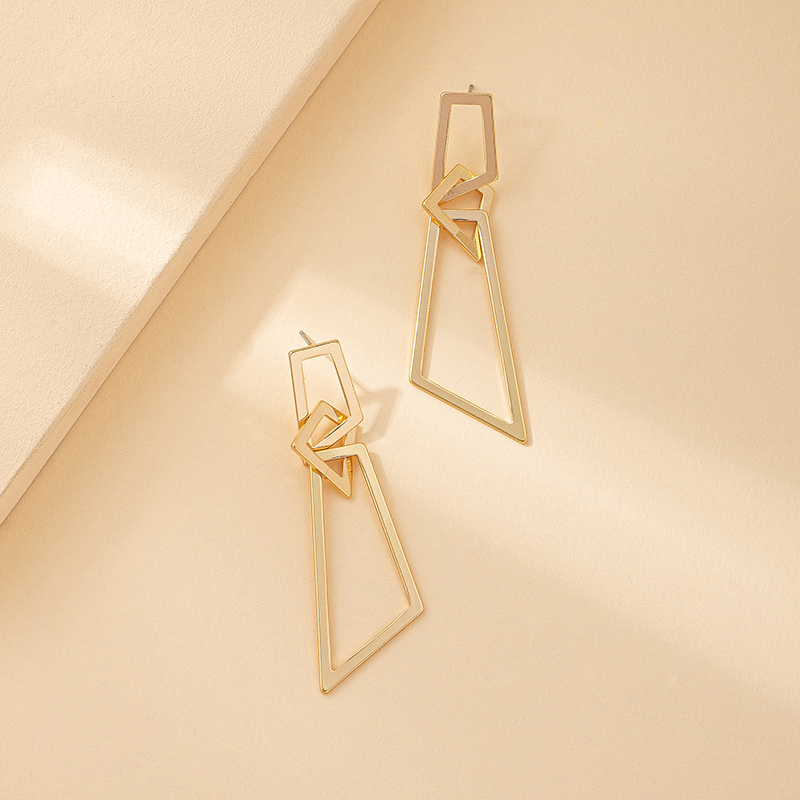 1 Pair Retro Roman Style Geometric Plating Ferroalloy 14k Gold Plated Drop Earrings display picture 5