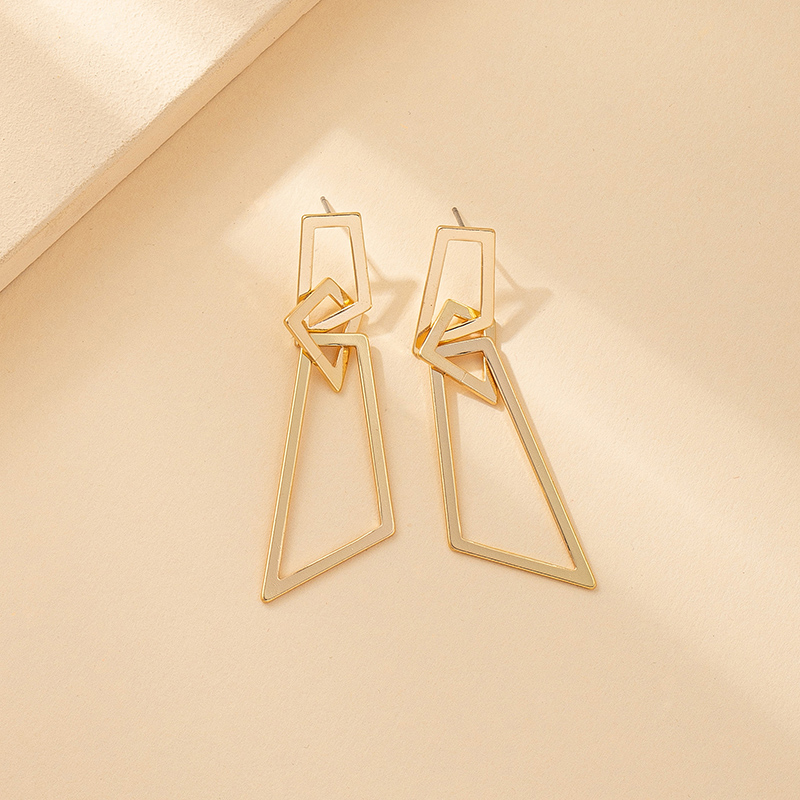 1 Pair Retro Roman Style Geometric Plating Ferroalloy 14k Gold Plated Drop Earrings display picture 1