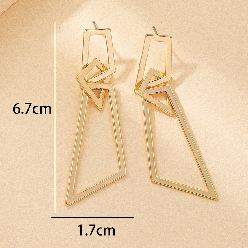 1 Pair Retro Roman Style Geometric Plating Ferroalloy 14k Gold Plated Drop Earrings display picture 4