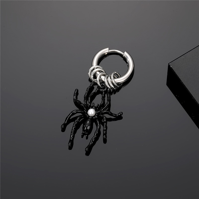 1 Piece Vintage Style Punk Streetwear Moon Spider Butterfly Stainless Steel Alloy Drop Earrings display picture 6