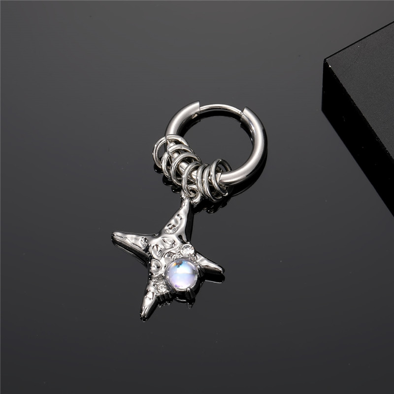1 Piece Vintage Style Punk Streetwear Moon Spider Butterfly Stainless Steel Alloy Drop Earrings display picture 1