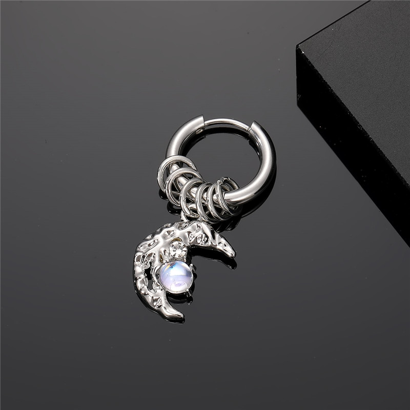 1 Piece Vintage Style Punk Streetwear Moon Spider Butterfly Stainless Steel Alloy Drop Earrings display picture 15