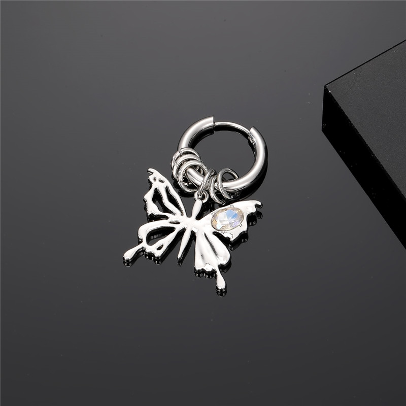 1 Piece Vintage Style Punk Streetwear Moon Spider Butterfly Stainless Steel Alloy Drop Earrings display picture 14
