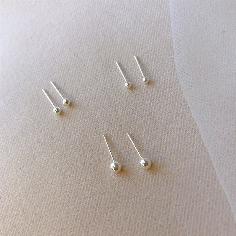 1 Pair Simple Style Round Plating Inlay Alloy Pearl Silver Plated Ear Studs display picture 7