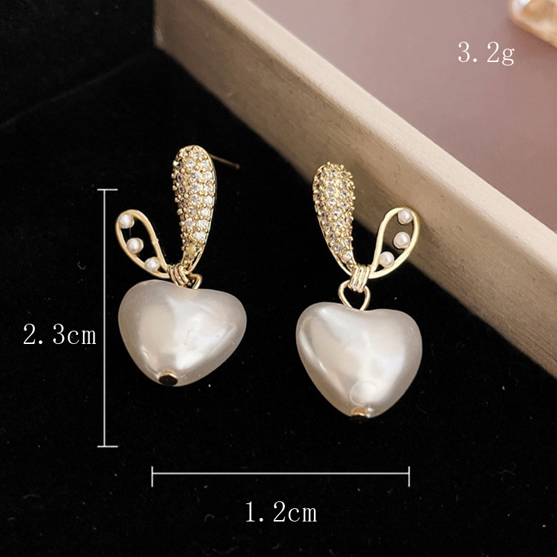 1 Paire Style Simple Lapin Cerf Placage Incruster Strass Strass Plaqué Or 14k Boucles D'oreilles display picture 9