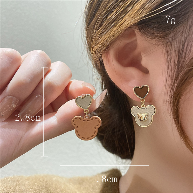 1 Paire Style Simple Lapin Cerf Placage Incruster Strass Strass Plaqué Or 14k Boucles D'oreilles display picture 30