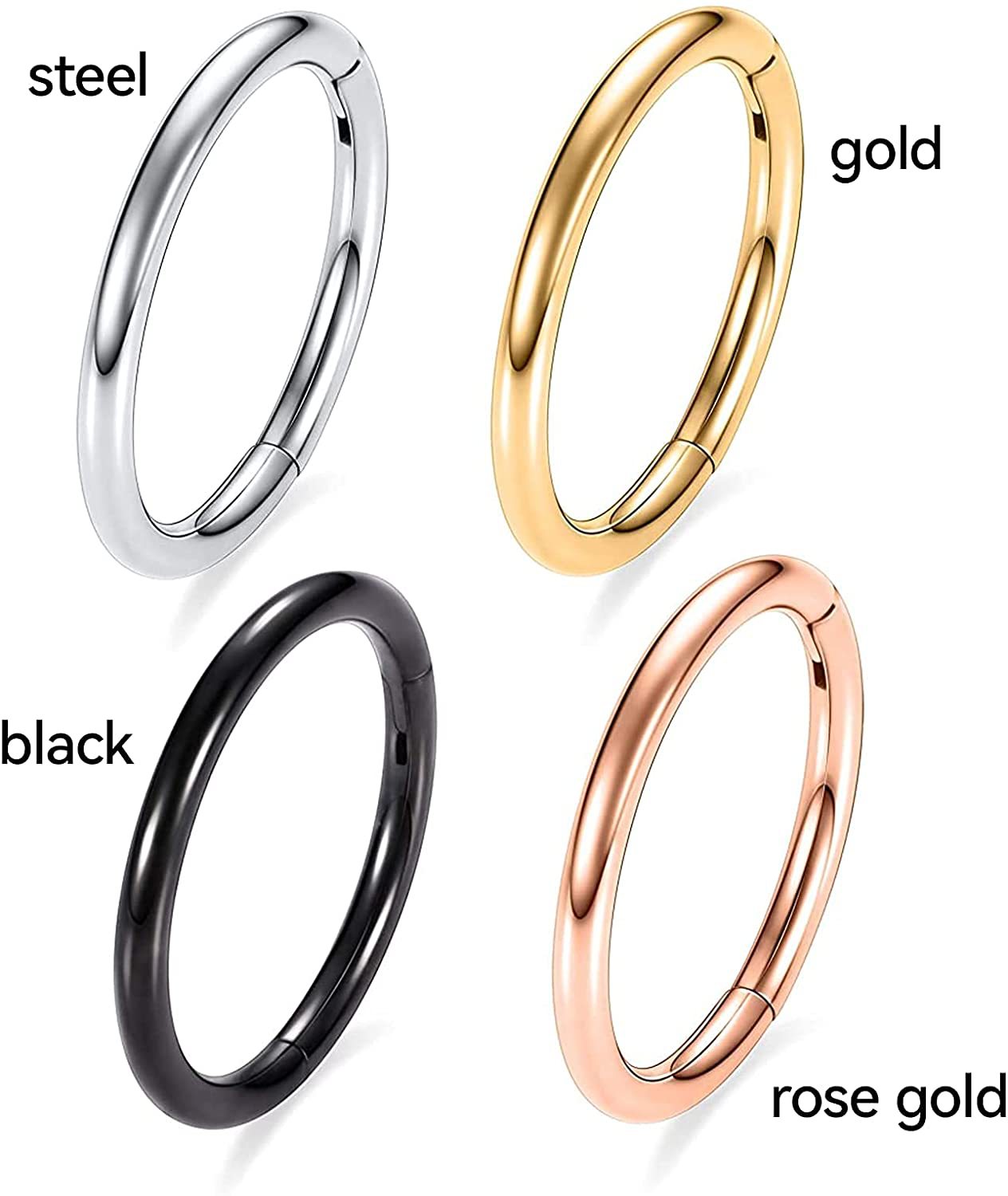 Simple Style Solid Color Stainless Steel Nose Ring display picture 1