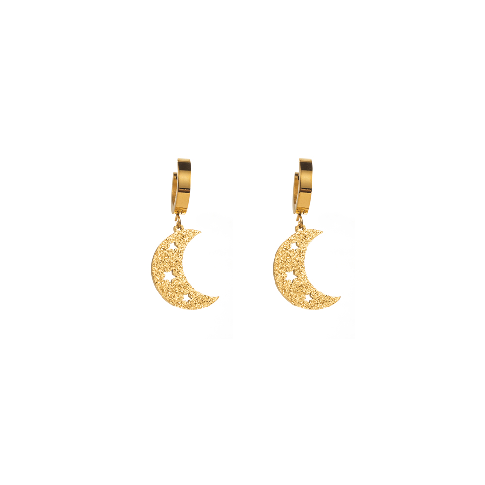 1 Pair Elegant Lady Round Moon Maple Leaf Inlay Carving 316 Stainless Steel  Turquoise Pearl Zircon 14K Gold Plated Drop Earrings display picture 12