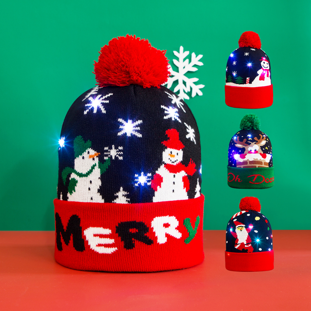 Unisex Casual Cute Santa Claus Snowman Eaveless Wool Cap display picture 2