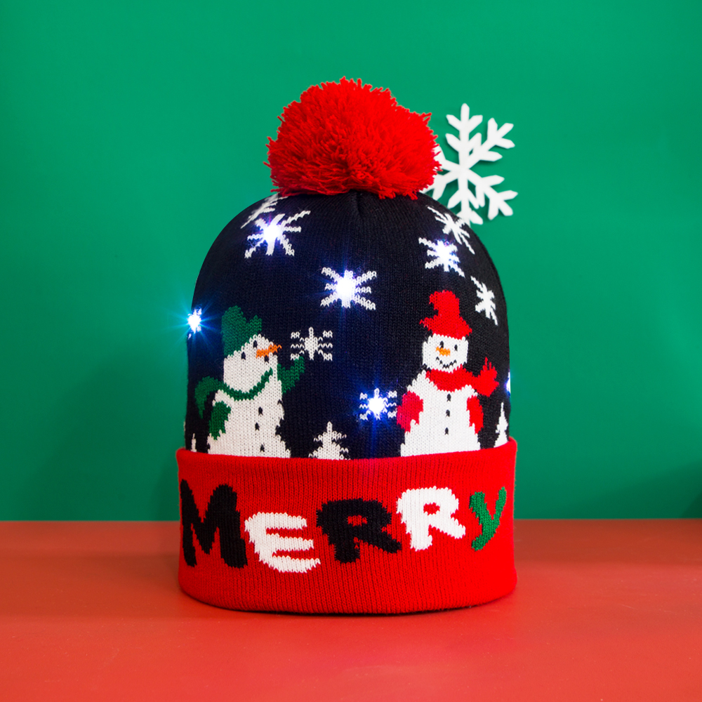 Unisex Casual Cute Santa Claus Snowman Eaveless Wool Cap display picture 5