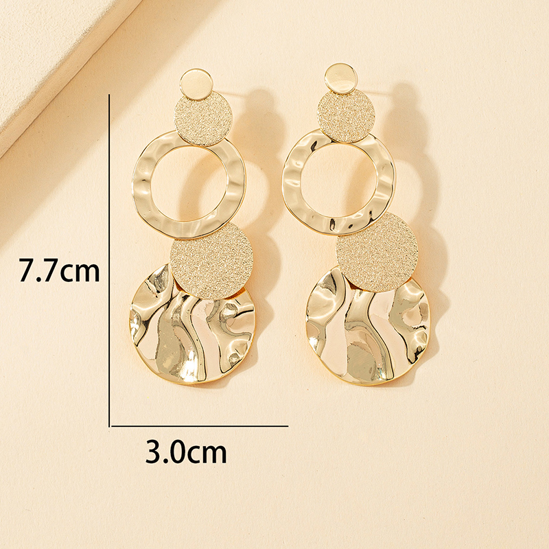 1 Pair Shiny Solid Color Plating Ferroalloy 14k Gold Plated Drop Earrings display picture 2