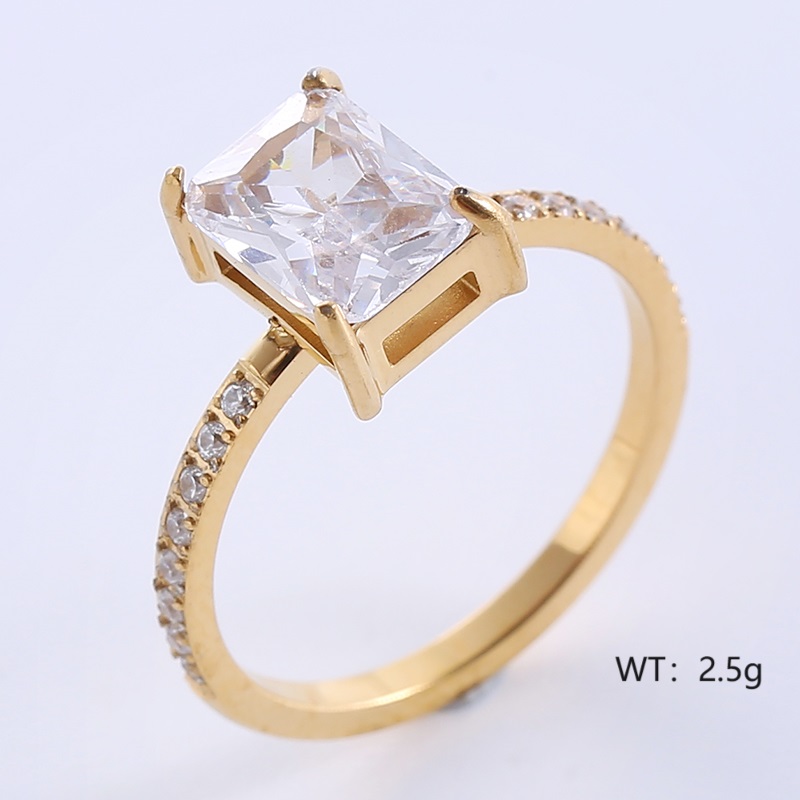 Classic Style Solid Color Stainless Steel Plating Inlay Zircon 24k Gold Plated Rose Gold Plated Rings display picture 1