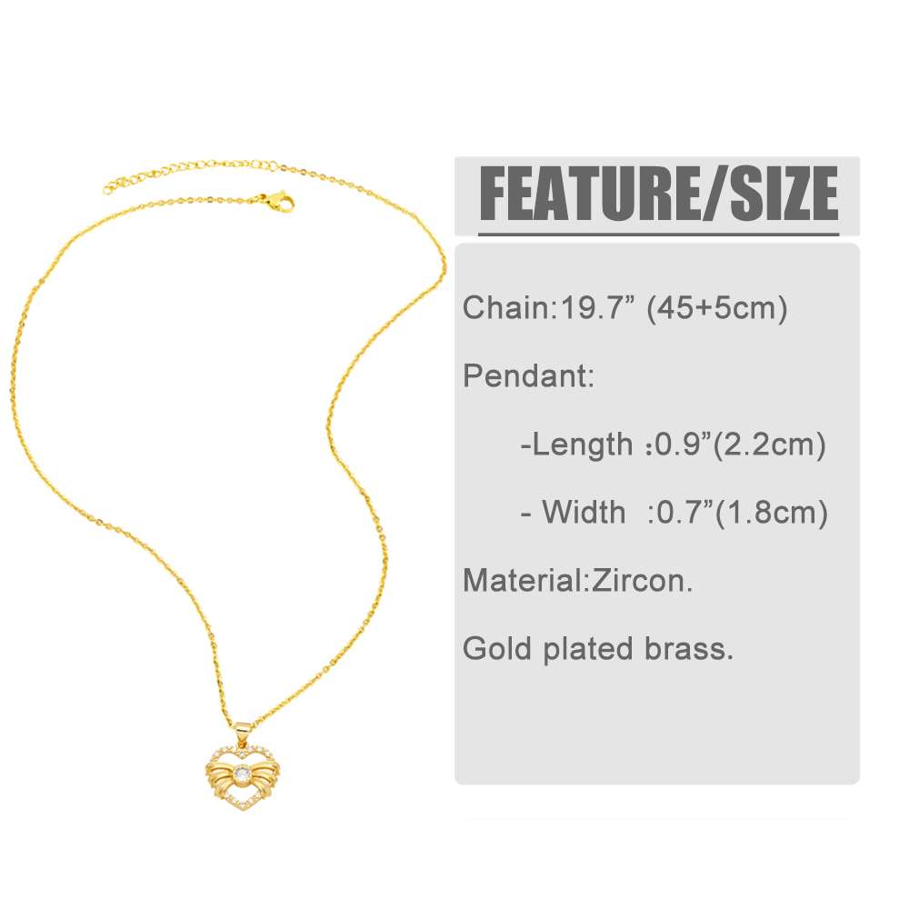 Élégant Style Simple Forme De Cœur Le Cuivre Placage Incruster Zircon Plaqué Or 18k Pendentif display picture 1