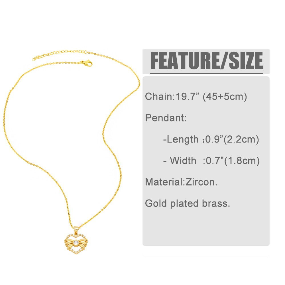 Elegant Simple Style Heart Shape Copper Plating Inlay Zircon 18k Gold Plated Pendant Necklace display picture 1