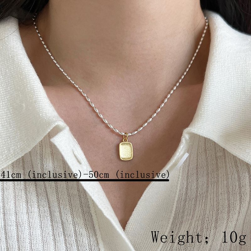 Simple Style Geometric Sterling Silver Gold Plated Silver Plated Pendant Necklace display picture 1
