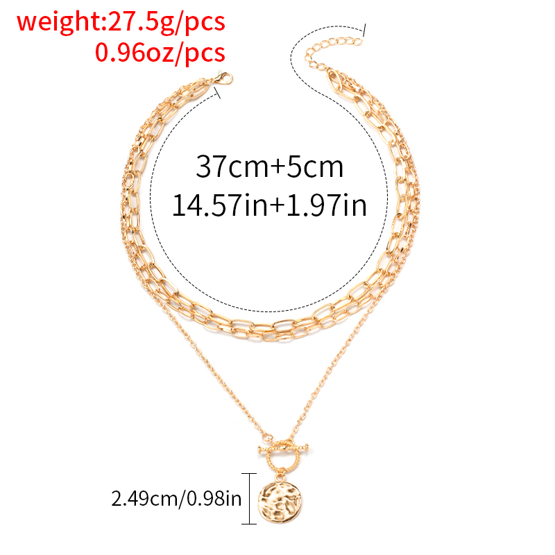 Retro Round Alloy Wholesale Layered Necklaces display picture 2