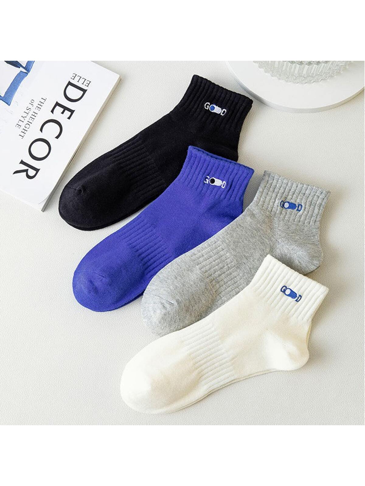 Unisex Casual Letter Cotton Crew Socks 1 Set display picture 2