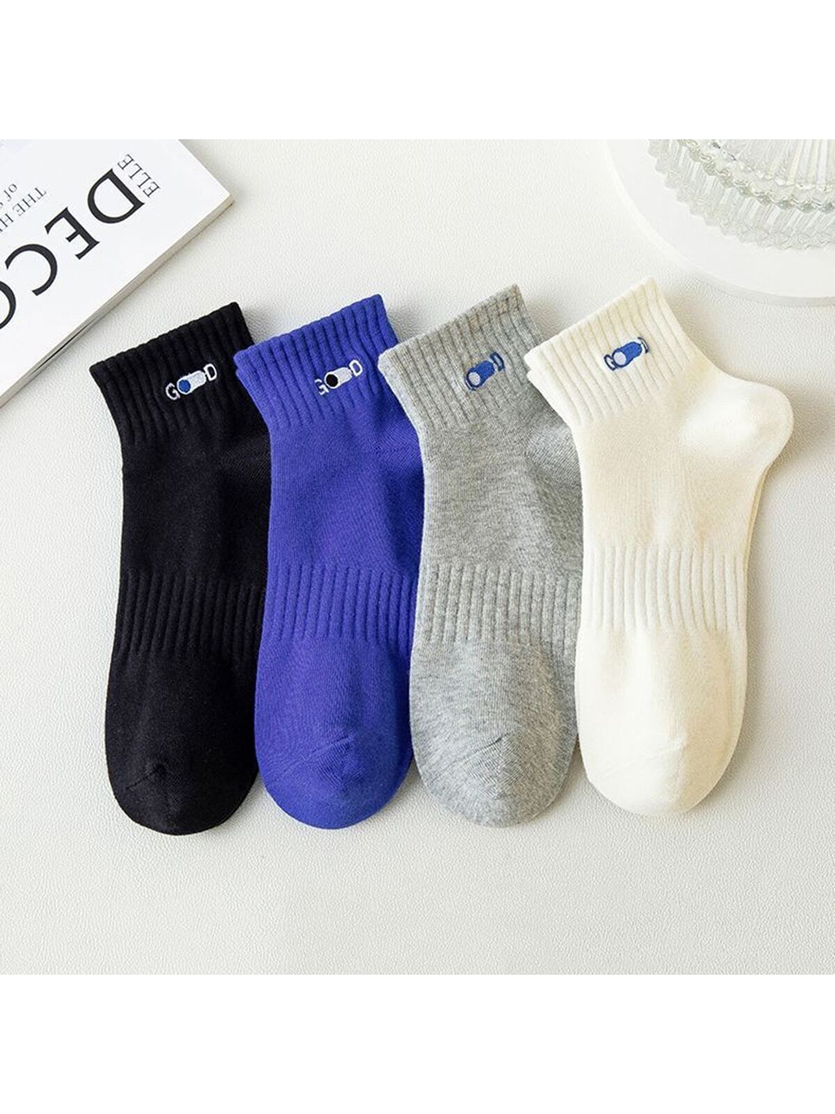 Unisex Casual Letter Cotton Crew Socks 1 Set display picture 3