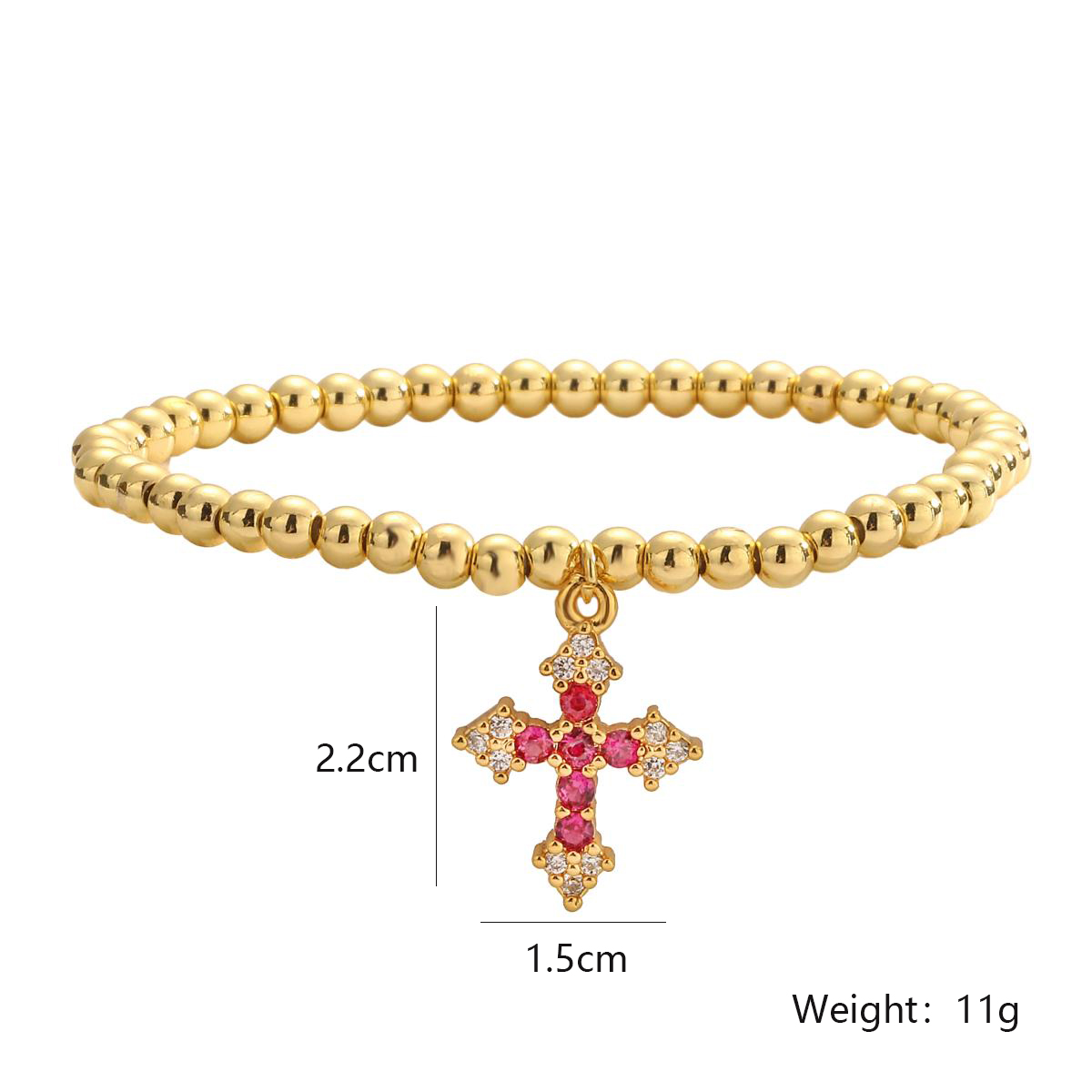 Simple Style Commute Cross Copper Plating Inlay Zircon 18k Gold Plated Bracelets display picture 2