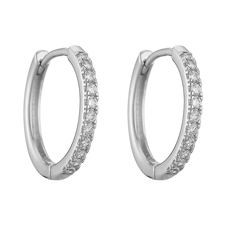 1 Pair Casual Simple Style Classic Style Round Plating Inlay Copper Zircon 18k Gold Plated Hoop Earrings display picture 4
