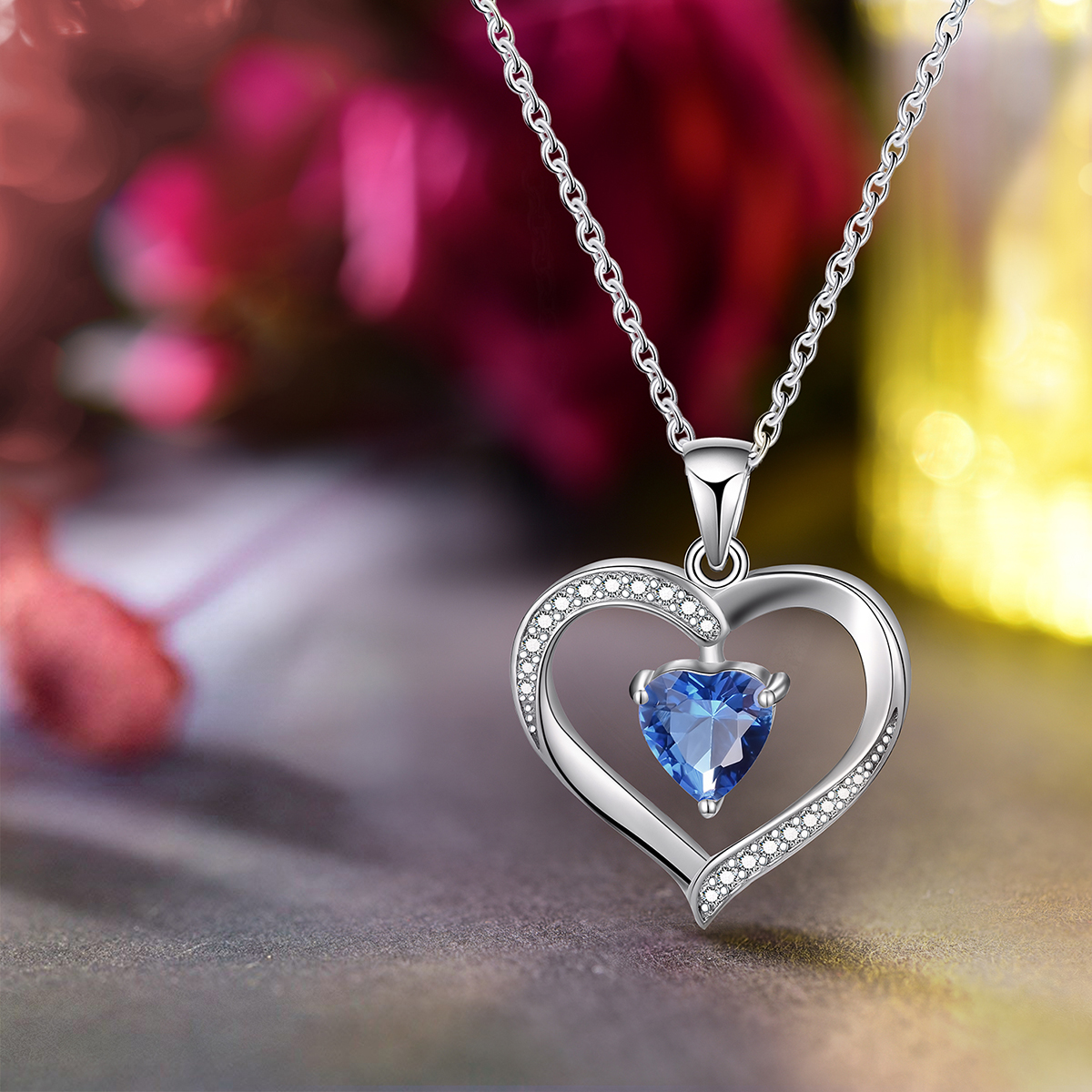 Elegant Heart Shape Sterling Silver Plating Inlay Zircon Pendant Necklace display picture 19