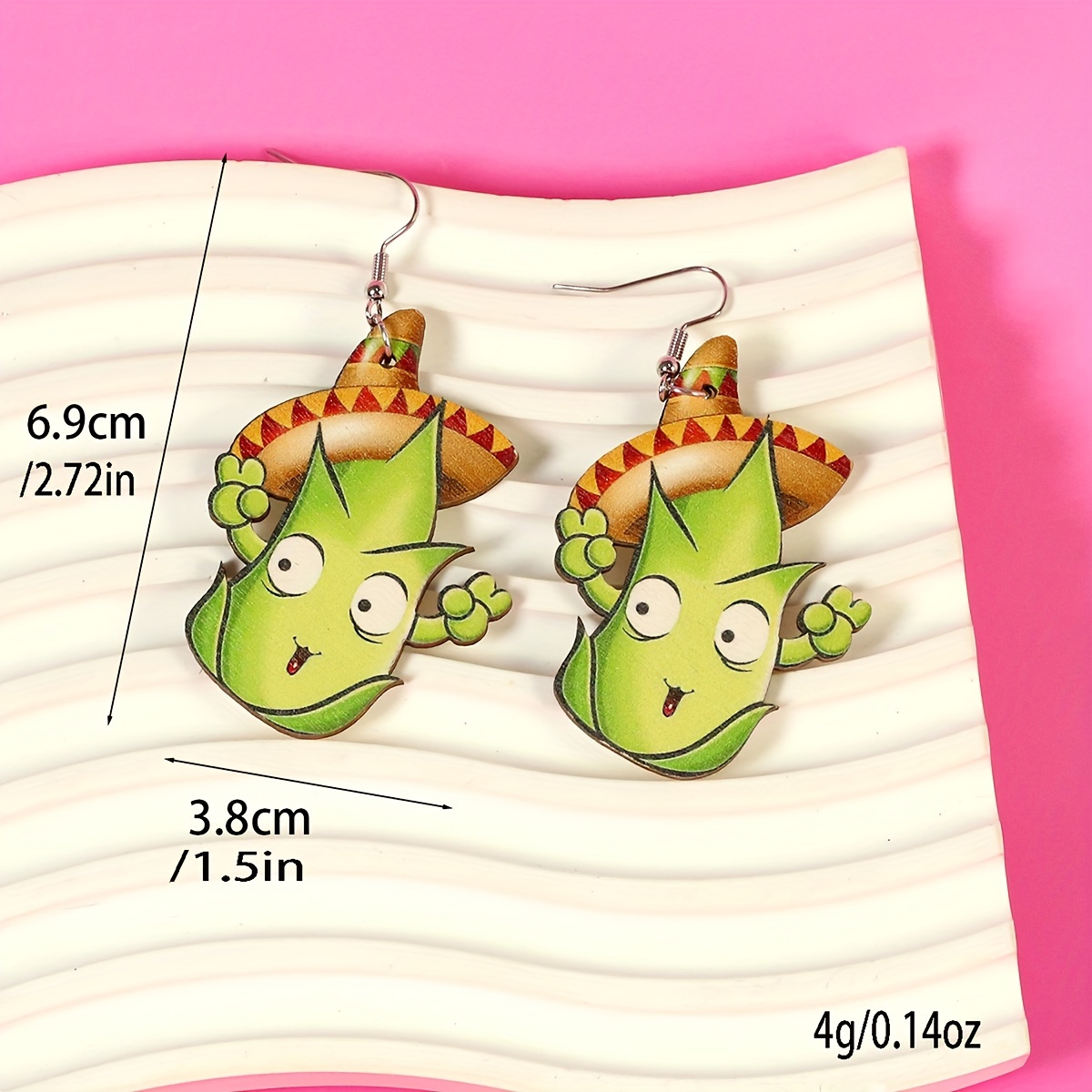 1 Pair Cartoon Style Cute Funny Corn Grape Wood Drop Earrings display picture 5