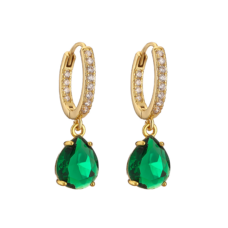 1 Pair Casual Vacation Shiny Water Droplets Plating Inlay Copper Zircon 18k Gold Plated Drop Earrings display picture 1